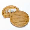 Bamboo Cheese Board Set - 25cm Charcuterie Board With Slide-Out Drawer and Cheese Tools - Cheese Serving Platter Tray - Great Gift Idea