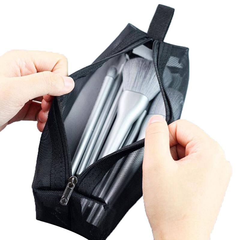 Makeup Brush Travel Case Cosmetic Toiletry Mesh Bag Organizer Beauty Tools