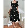 Summer Slim-Fit Dot Dress with Short Sleeves