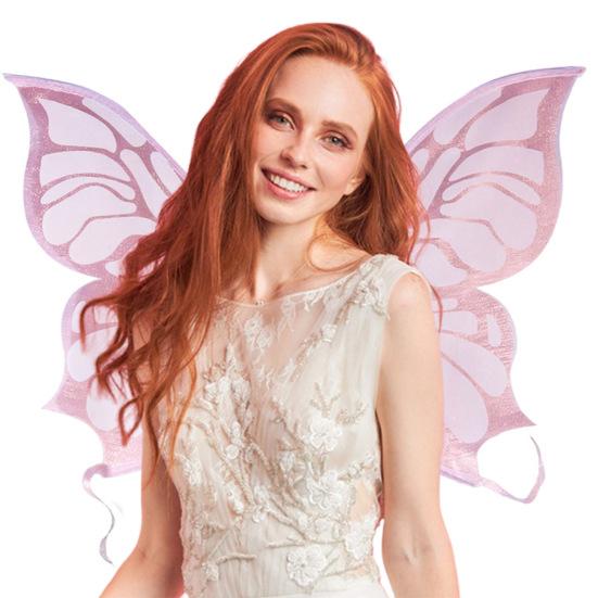 Крылья феи из органзы, крылья ангела, легкие крылья бабочки эльфа, костюм на Хэллоуин, реквизит для фотосессии для косплея, вечеринки