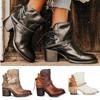 Womens Chunky Chelsea Ankle Boots Low Mid Block Heel Pull On Winter Shoes
