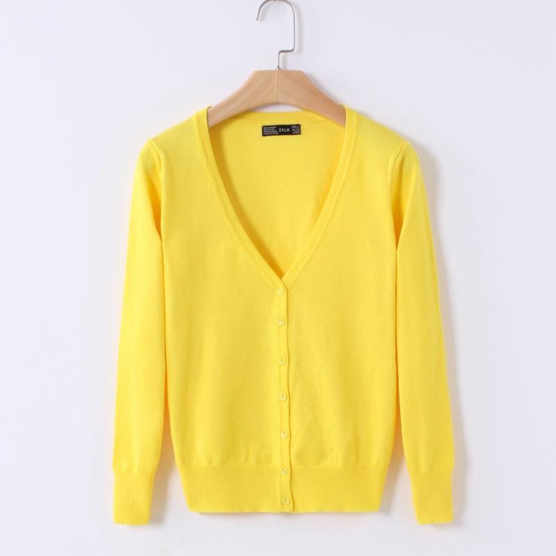 Autumn Women's Thin Sweater Women's Knit Sweater Cardigan Shawl Long Sleeve V-neck Short Coat