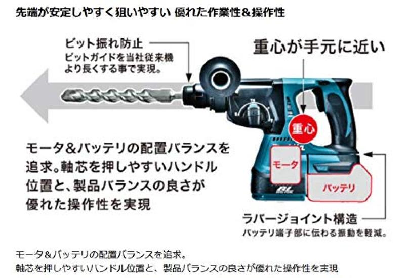Зарядное устройство для аккумулятора Makita 18V, беспроводной перфоратор, черный, HR244DRGXB, дрель, 24 мм / с функцией долбления, SDS+ и в комплекте,