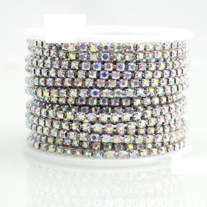 Лучшая цепочка со стразами, 10 м, отделочная лента, хрустальное стекло, прозрачные блестящие стразы, декор «сделай сам»