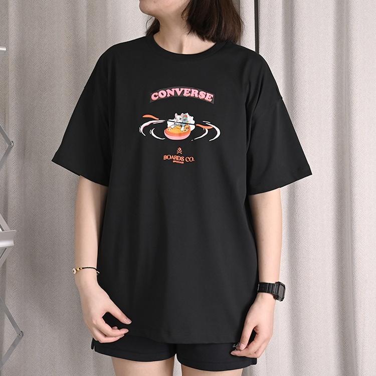 (WMNS) Converse Boards Co. Logo T-Shirt Asia Sizing 'Black' Women's 10025883-A02