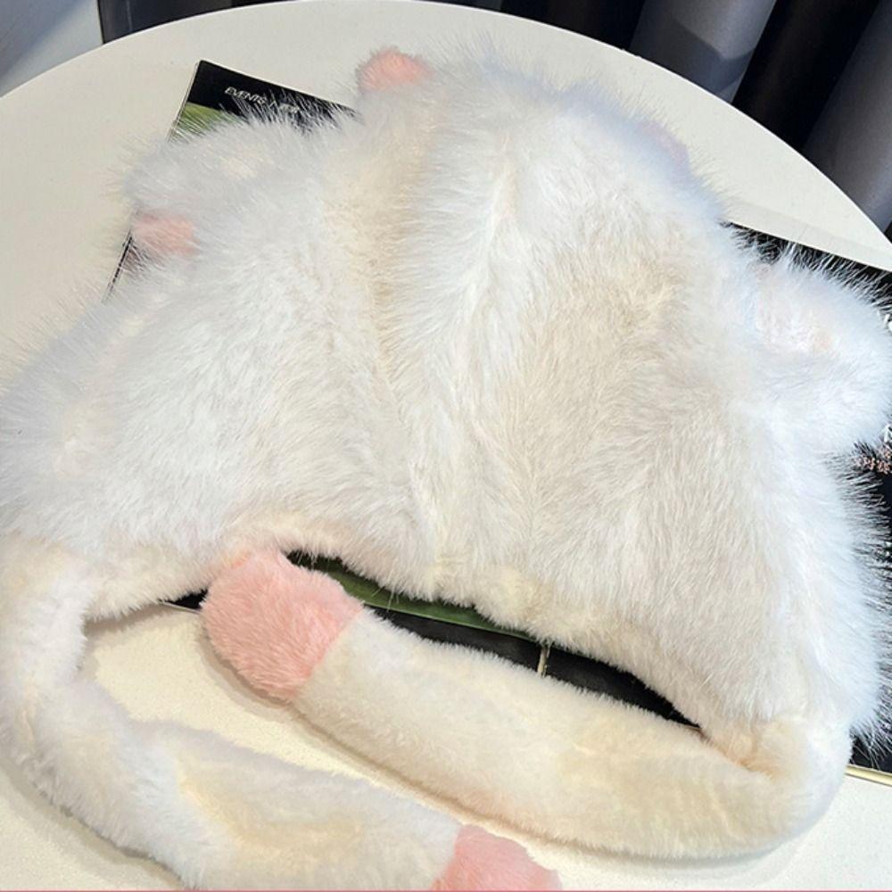 Anti-cold Winter Plush Hat Windproof Fluffy Ear Protection Cap Lamb Ears Warmer Hat  Shopping