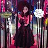 QOOLY Cosplay Halloween Gothic Dress Lolita Halloween Costume Sweet Lolita Princess Cosplay Lolita Harajuku Cute Lady Stage Costume Black M