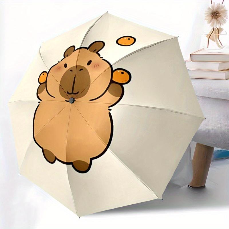 1pc Capybara, Oranges Automatic Open/Close Umbrella, Ideal Fan Gift for Birthday, Christmas, Trendy Fashion yy250828003