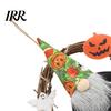 Faceless Gnome Wreath Halloween Wreath, Rattan Rustic Hanging Decoration Pumpkin Wall Ornament with Ghost for Front Door Holiday Party Decor Festive
