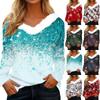 Рубашки с длинным рукавом для женщин Милые топы Рождественские принты Футболки Блузки Повседневные топы больших размеров Базовые топы Пуловеры