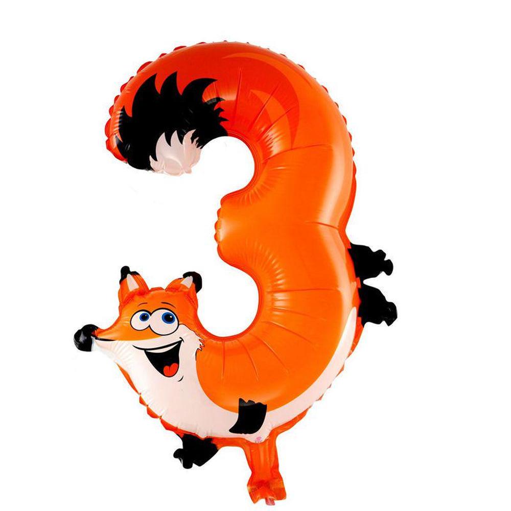 1 шт., воздушные шары из фольги с номерами животных, детский декор для вечеринки, дня рождения, свадьбы
