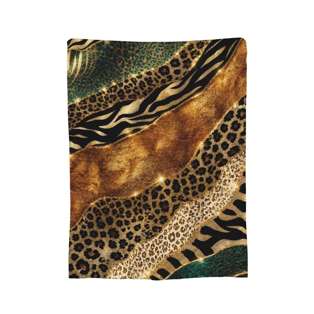 Leopard Rainbow Blanket Simulated Print Fuzzy Awesome Warm Throw Blankets for Bedspread Spring Autumn