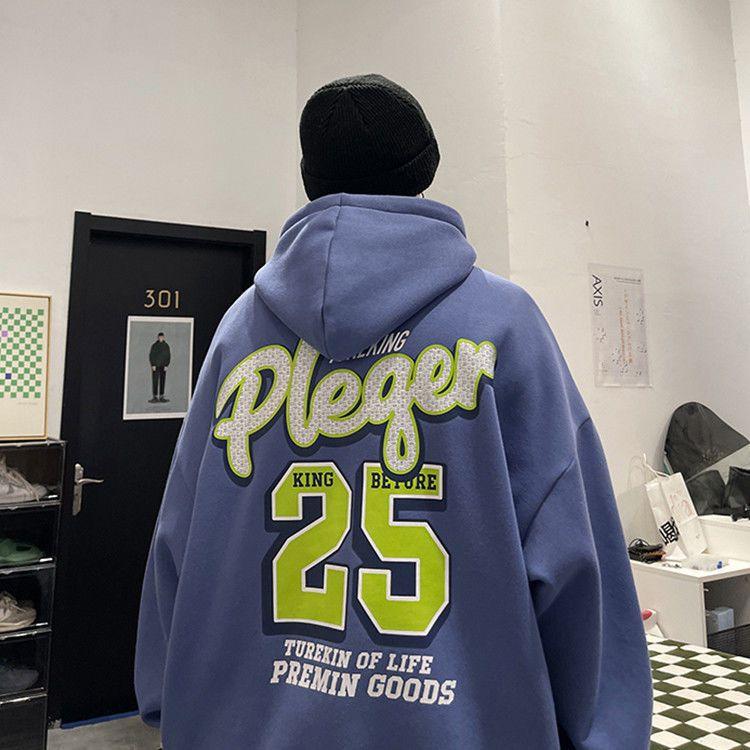 Хип-хоп Толстовка Мужская Толстовка с буквенным принтом Модная уличная одежда Пуловер Толстовки Одежда