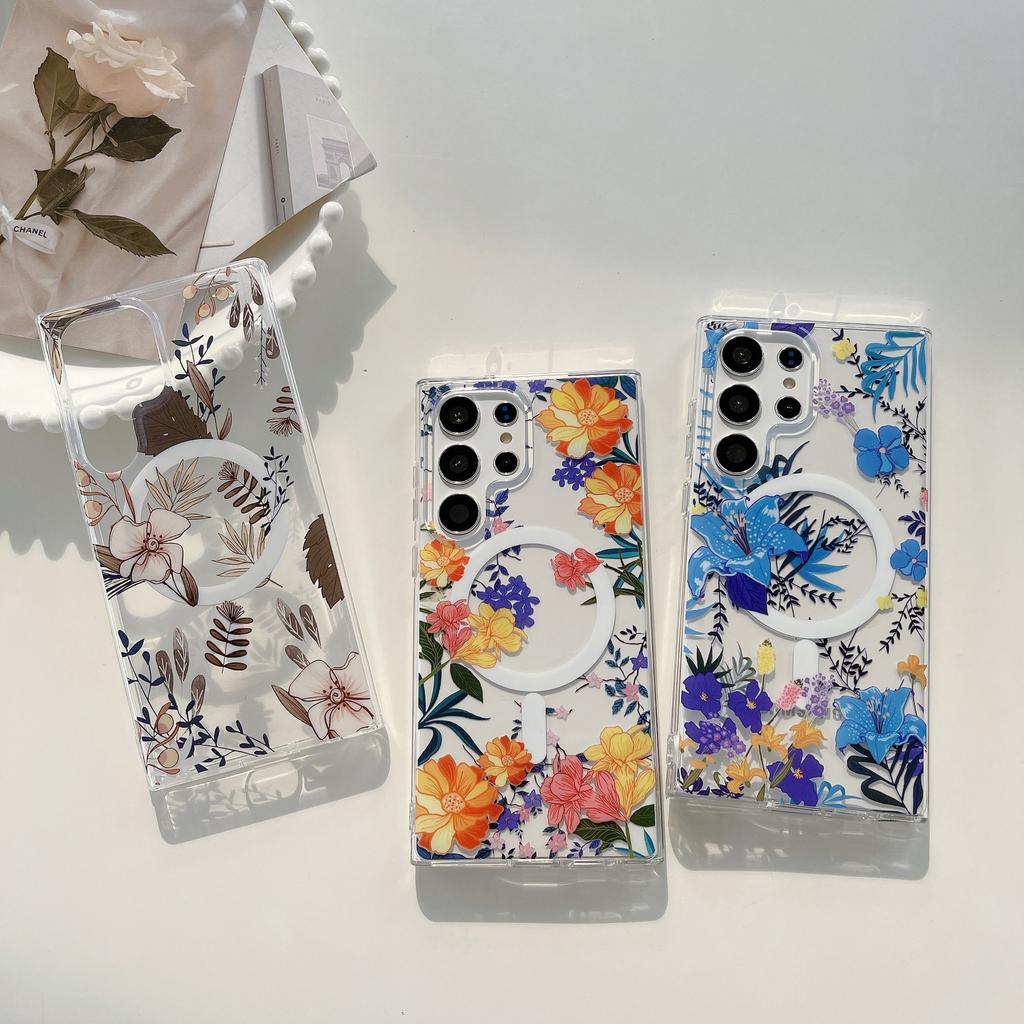 Подходит для чехла для мобильного телефона Samsung S25ultra Двусторонний магнитный присос S23FE Тычинка Высокопрозрачный Противоударный Защитный чехол S24U A56
