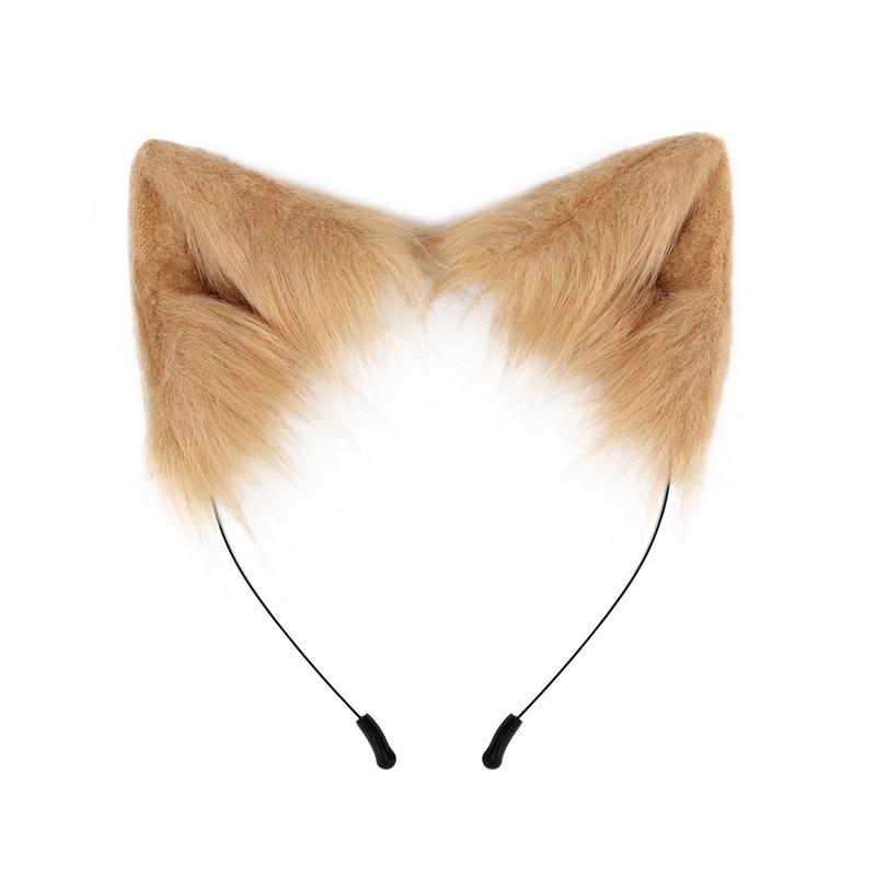 Halloween Beast Ear Tail Set Cos Plush Cat Ear Headband Tail Accessories Simulation Fox Ear Cat Girl Headdress