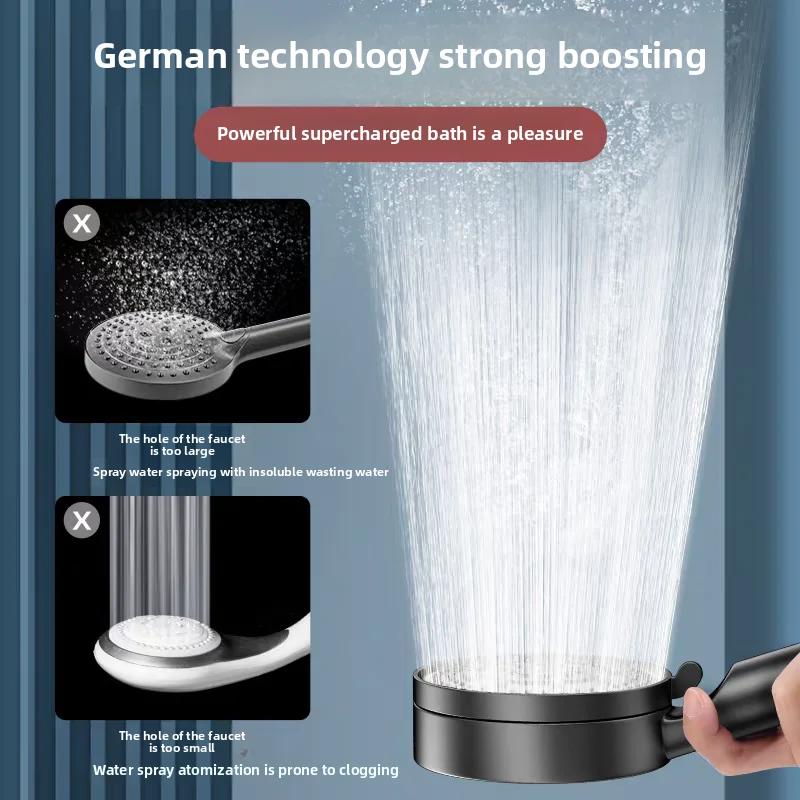 Черный, 5 режимов, регулируемая насадка для душа, экономия воды под высоким давлением, водный массаж, насадка для душа, аксессуары для ванной комнаты