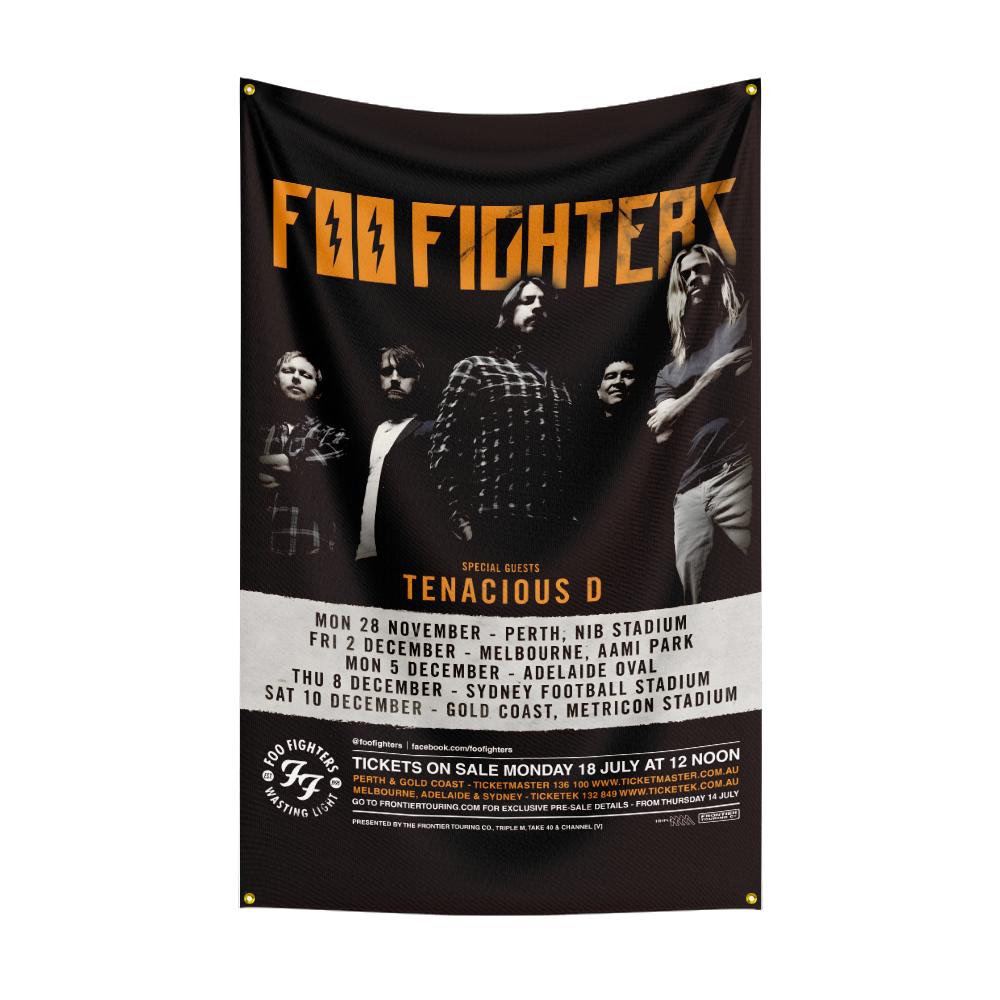 F-Foo F-Fighters Flag Rock Music Band Banner HD Printing Tapestry Exhibition, Music Band Fans, Garage Decor