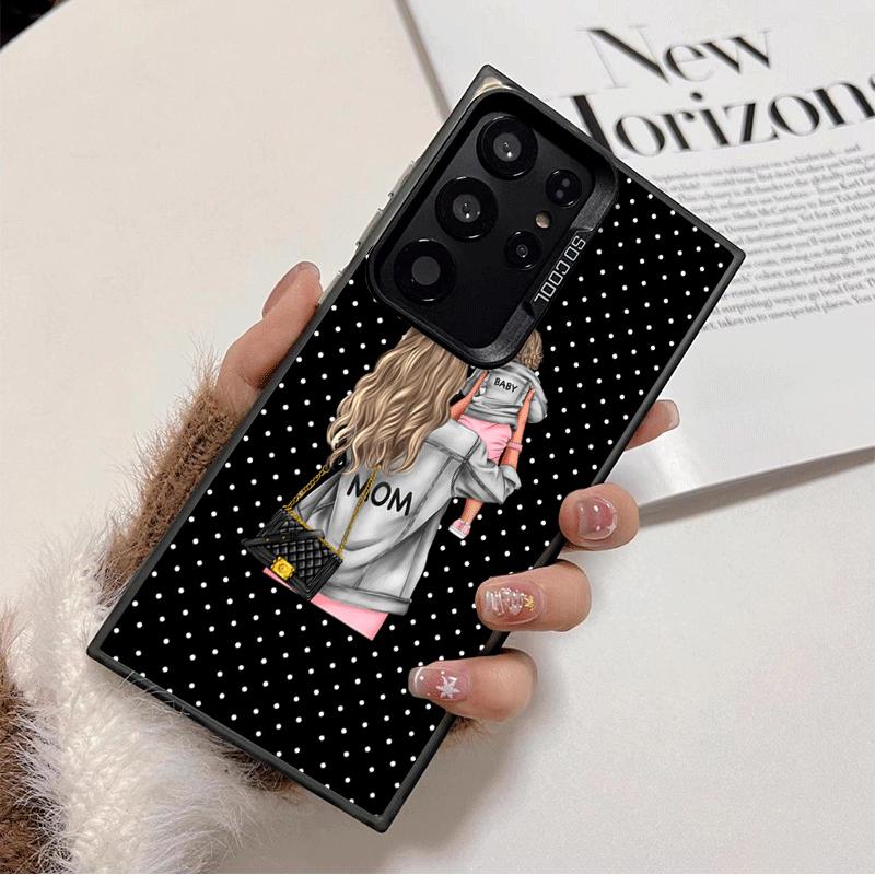Мама Ребенок Мода Точки Дизайн Ударопрочный Чехол для Телефона для Samsung Galaxy S26 Edge S25 Ultra S24 FE S23 Plus S21 Чехол Противоударный Fund