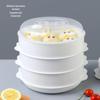 Microwave Multi-Layer Plastic Steamer for Mantou and Baozi - Large Capacity High-Temperature Steaming Rack.