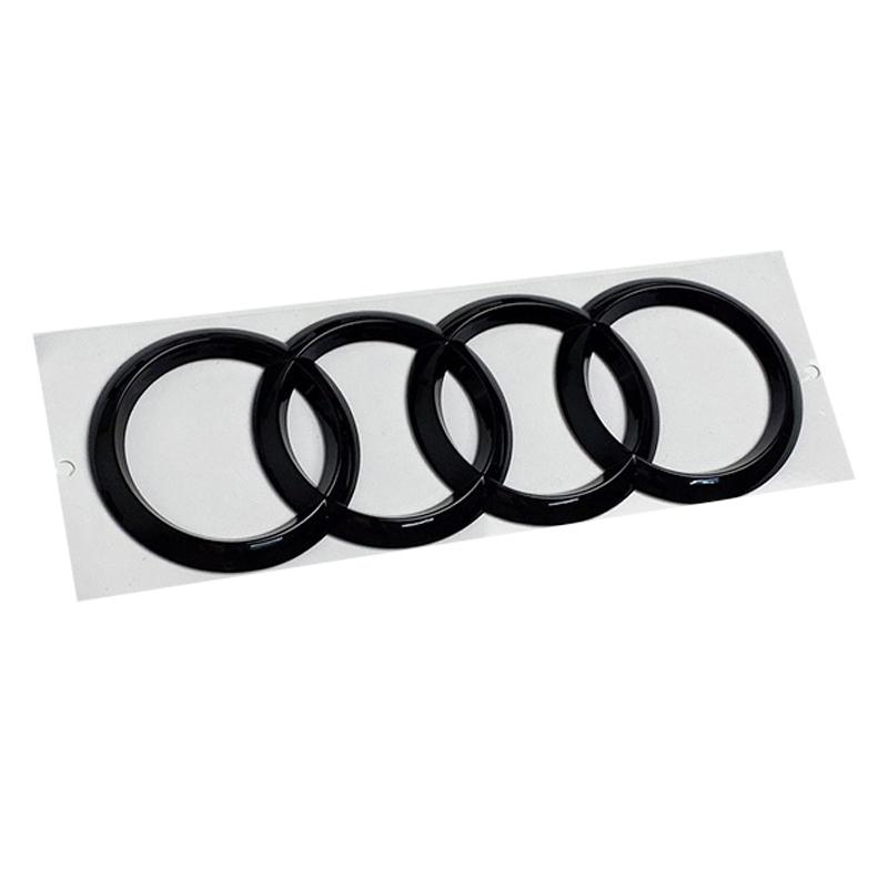 Для Audi Логотип с 4 кольцами ABS Черный Значок на капот автомобиля Передняя решетка Значок на задний багажник A3 Quattro Sline 30TDI Значок Аксессуары для автомобиля