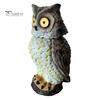 Садовая статуэтка совы на солнечной батарее, статуэтка совы из смолы с подсвеченными глазами, уличная чучела совы на солнечной батарее с пружинной головой для крыльца, газона, патио, двора
