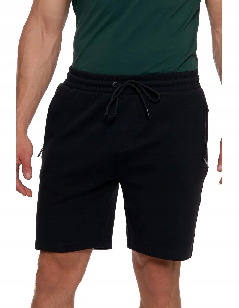 Men's Shorts with Zipper Pockets and Elastic Waist Summer MORAJ XXL BLACK