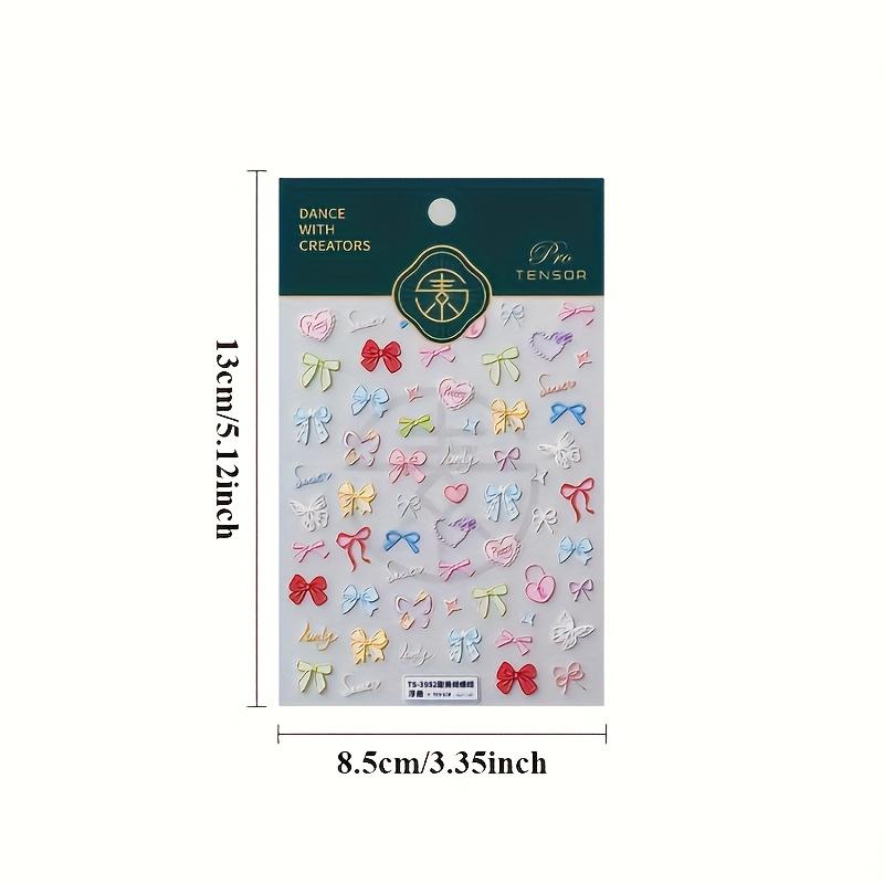 Милые наклейки для дизайна ногтей с тиснением в виде бантиков, Милые летние наклейки для ногтей, DIY наклейки, Наклейки для бумажных стаканчиков, Украшения для маникюра, Подходящие женские подарки