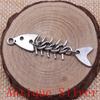 Fish Bone Shaped Charms Pendant For Bracelet Necklace Jewelry Making Craft Findings