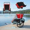 Bike Trailer for Kids, 2-Seater, 2-in-1 Foldable Kids' Bike Trailer with Adjustable Seat and Harness, Red