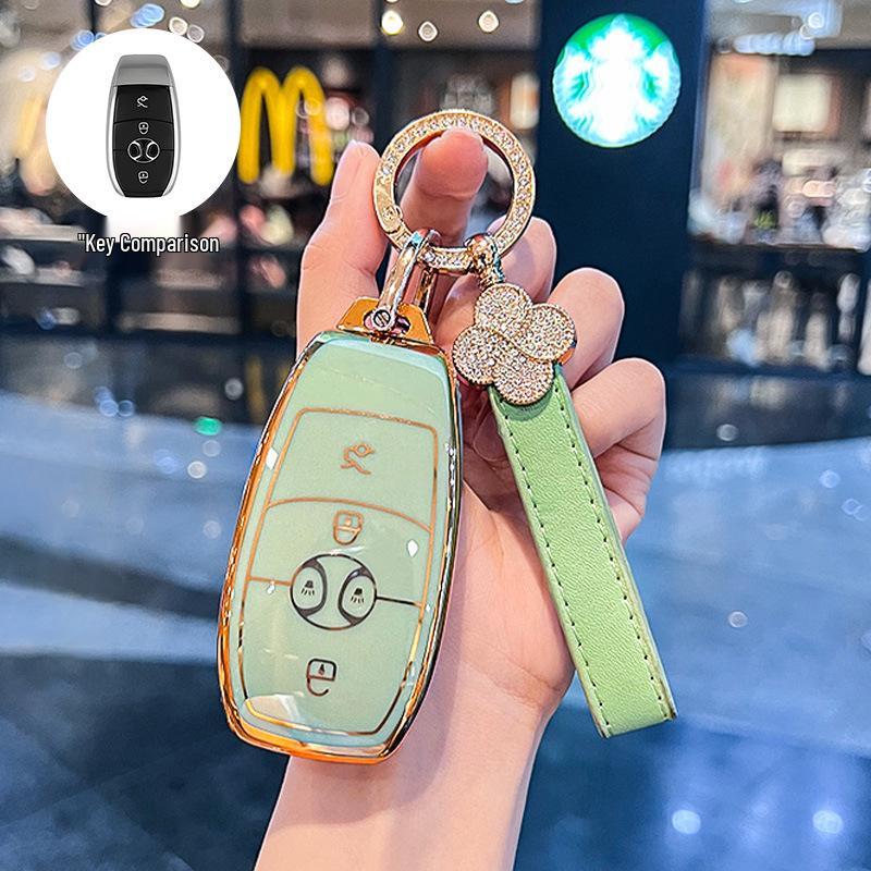 BAIC EX3 Electric Vehicle Key Fob Protective Case with Buckle Bag - Full Coverage for R600 Model