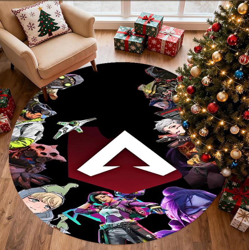 Apex Legends Pattern Round Rug, Indoor/Outdoor Mat, for Picnic, Gameroom, Bedroom, Office, Living Room, Home Decor Carpet, Birthday Gift
