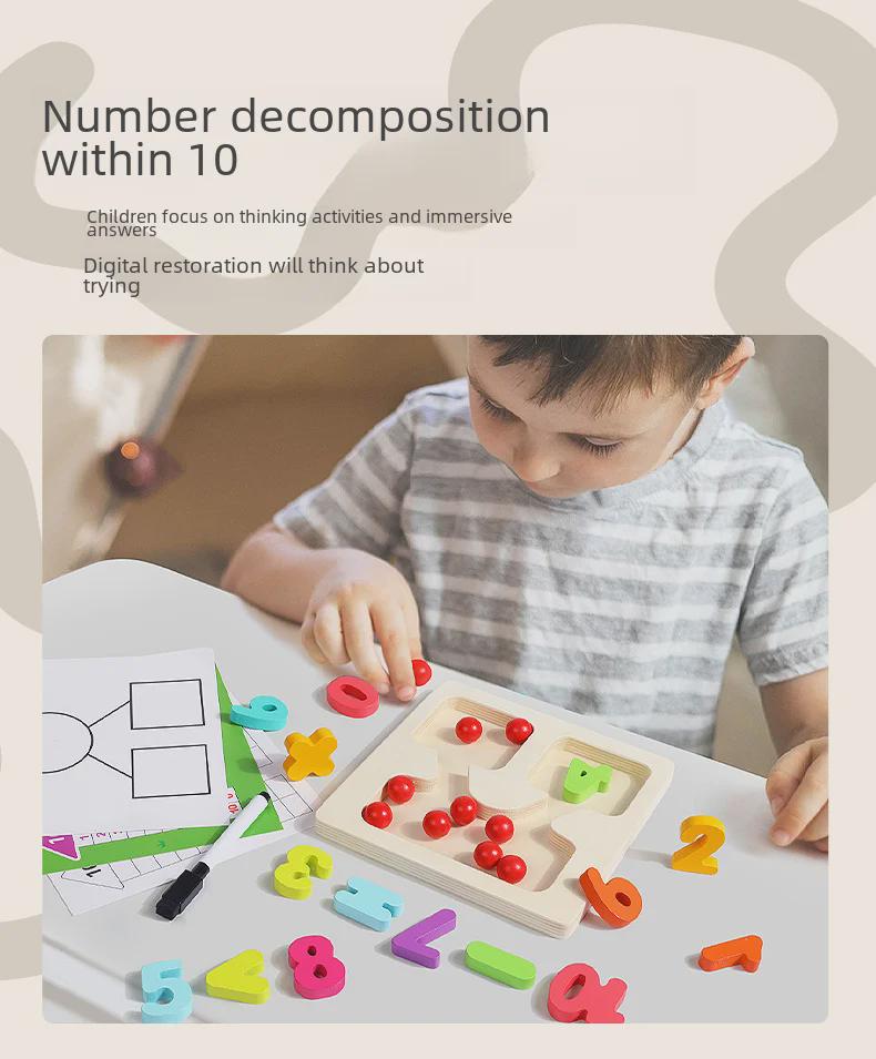 Деревянные пособия по обучению сложению и вычитанию Монтессори – образовательный инструмент для развития логического мышления и арифметических навыков у детей.