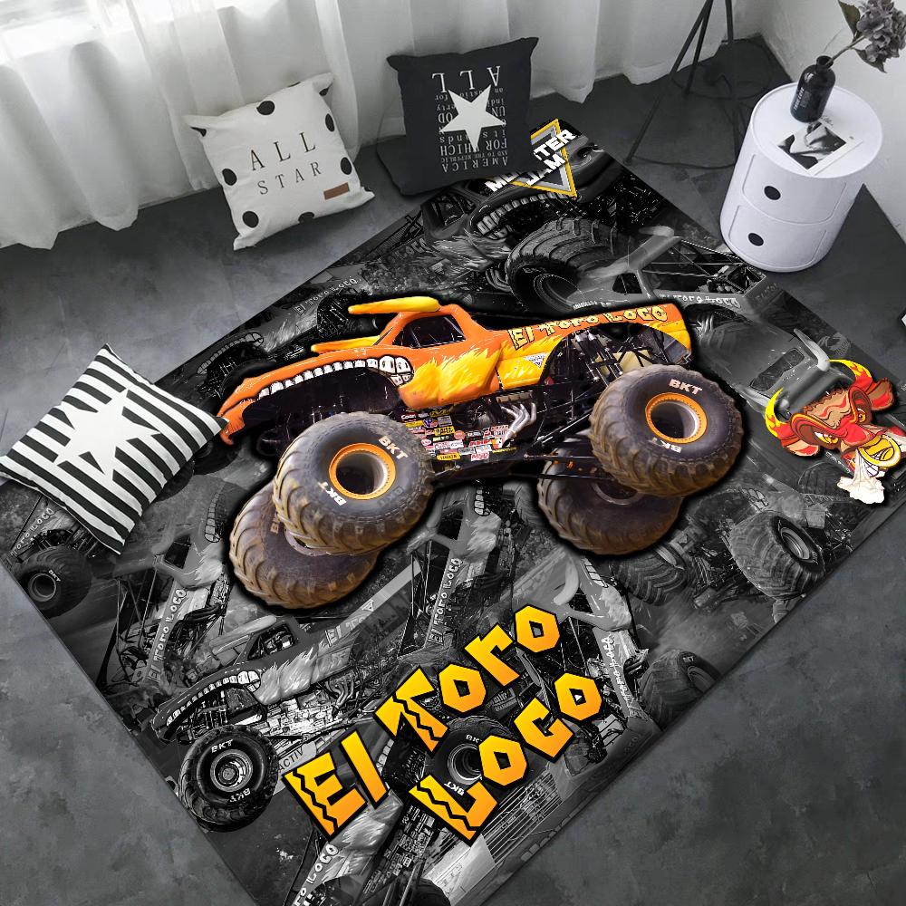 Мультяшный коврик для двери Monster Jam в скандинавском стиле для спальни, гостиной, прихожей, дома, балкона, противоскользящий, альфомбра