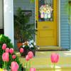 Hello Spring Flower Door Sign Hanging For Spring Front Door Wall Home Decoration