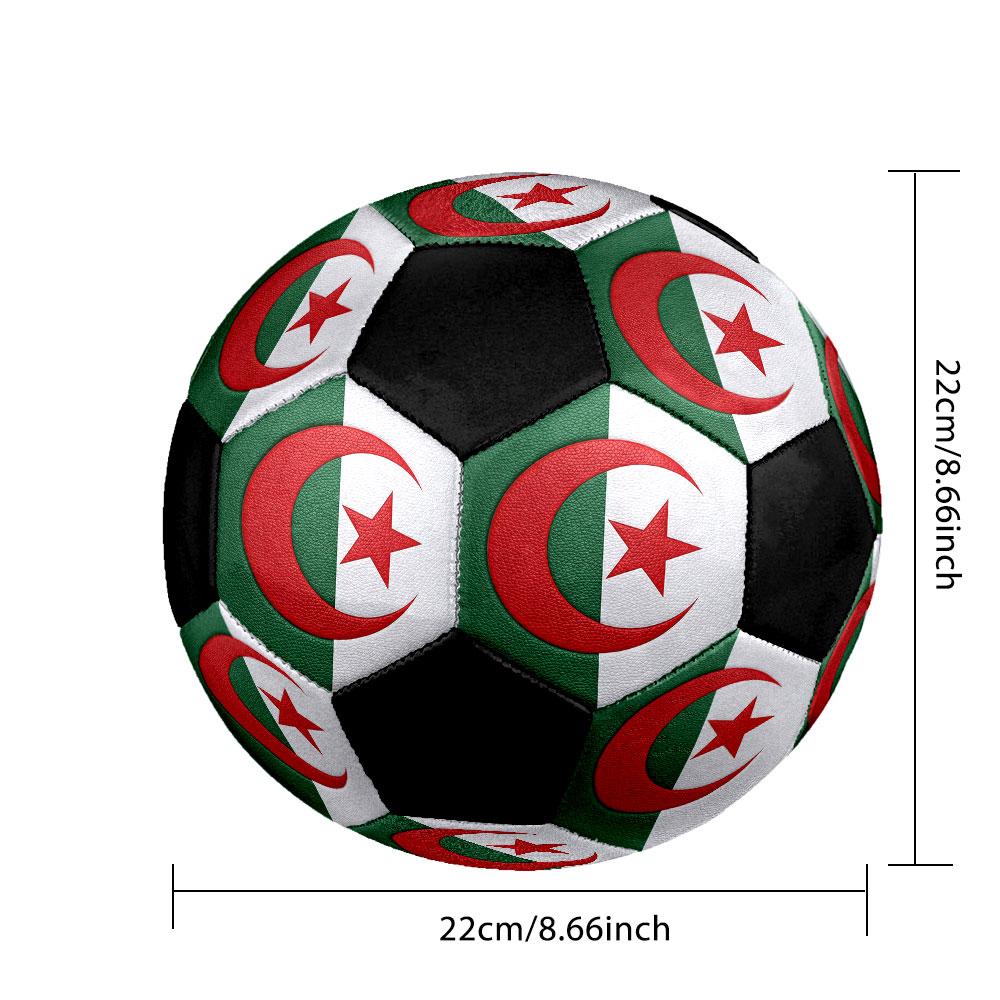 1pc Algeria National Football Team Soccer Ball Size 5 Indoor Soccer Ball Fashion Colorful Backyard Game - Great For Sports Fans Gift HE9