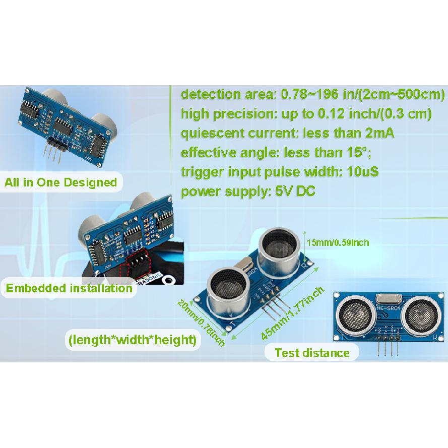 Ultrasonic sensor HC-SR04 HCSR04 to world Wave Detector Ranging Module HC SR04 Distance Sensor For Arduino 3.3V-5V