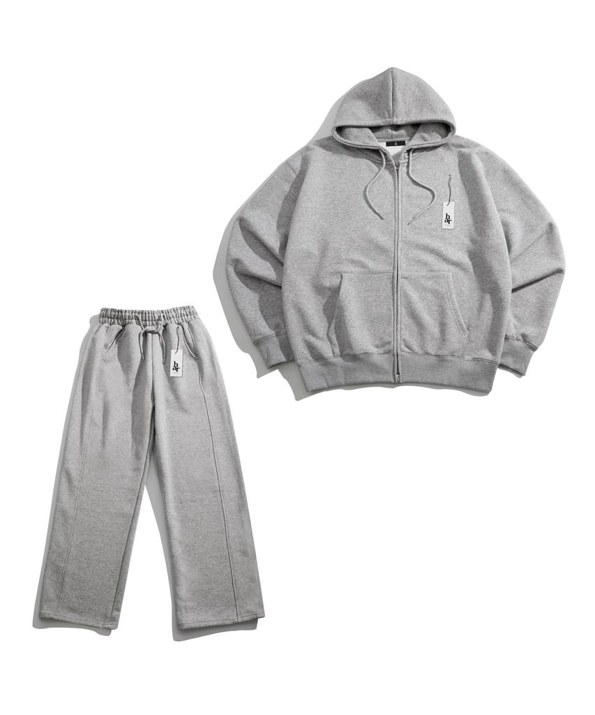 Комплект из толстовки с молнией и капюшоном Harrison Comfort Midweight Sweat Zip-Up Hoodie Set Har1061 Standard Melange