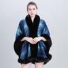 European And Korean Scarf Shawl Plaid Plush Thickened Fur Collar Shawl Cape 0987