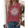 Colorful Stripe Round Neck Butterfly Leopard Creative Element Casual Tank Top Summer Women Blouse