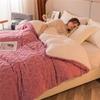 Fleece Plaid Blanket Thick Wool Blankets Duvet Cover Double Sided Sofa Bed Cover Soft Warm Winter Throw Bedspread Blanket Bedding