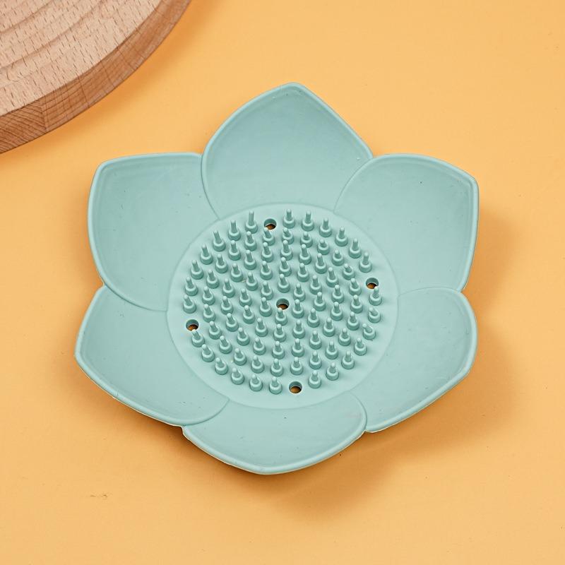 Поднос для паровой таблетки для душа Lotus, Силиконовая мыльница, Подставка для слива, Аксессуары для ванной комнаты на столешницу, Маленький, Практичный, Удобный для домашнего использования