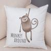 Nordic Be Brave Zebra Hippo Double-Sided Printed Pillow Cover Short Plush Suitable Living Rooms Bedrooms Throw Cushion Cover