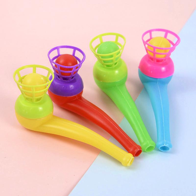 6-10pcs Colorful Plastic Tube Blow Ball - Children's Puzzle Classic Magic Floating Toys Baby Balance Training Game