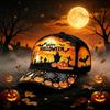 Digital Print Baseball Cap Halloween Black Cat Pumpkin All-Over Adjustable Sun Hat Unisex