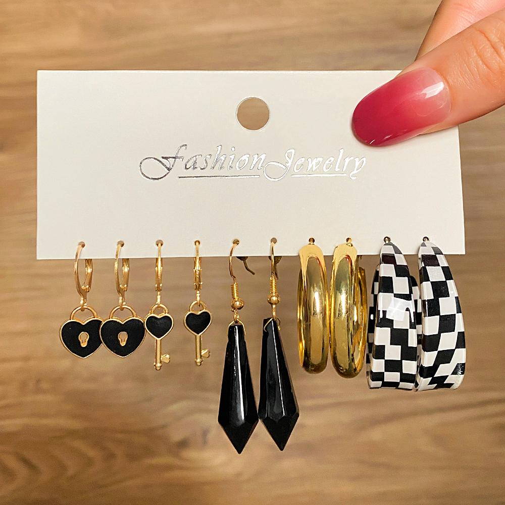 Винтажные металлические черные серьги-кольца для женщин, акриловые серьги-капли в форме бабочки, модные ювелирные изделия