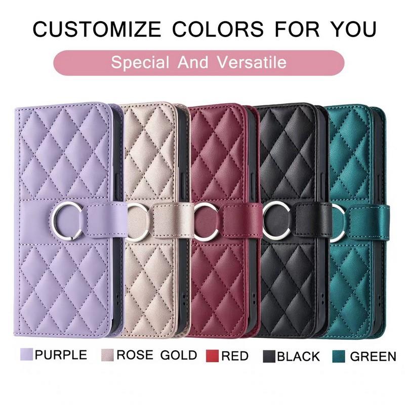 Чехол для Samsung Galaxy S23 S24 FE S25 Plus Ultra Luxury Flip Wallet Case из искусственной кожи с отделениями для карт и подставкой со шнурком