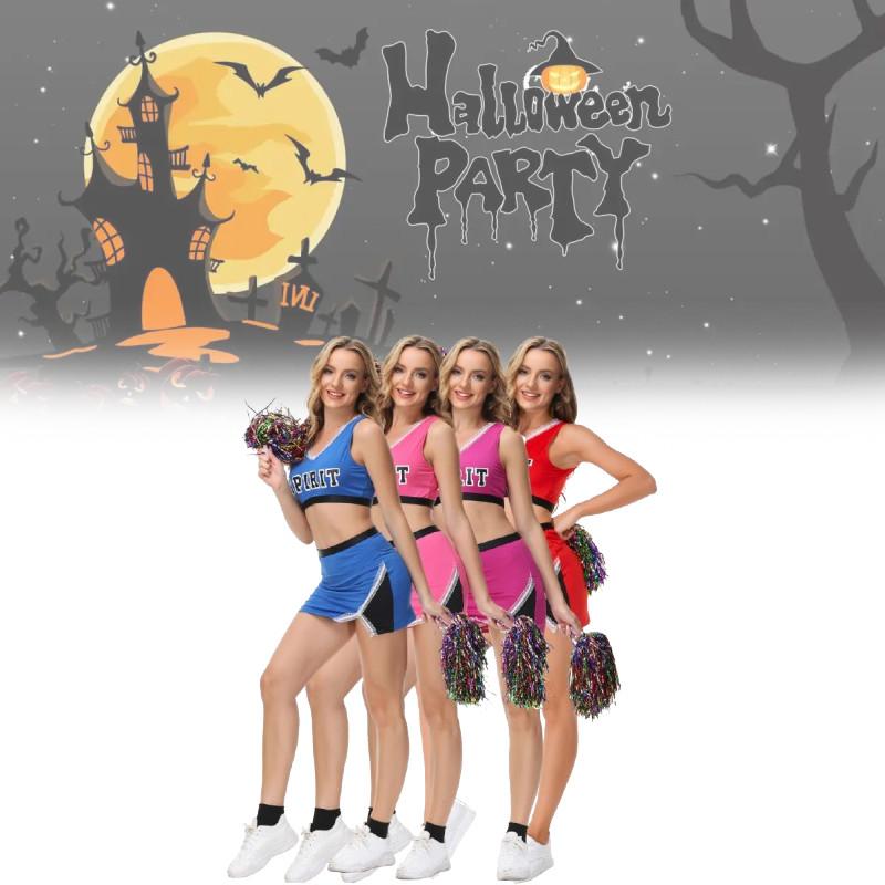 Модный женский костюм чирлидера, взрослый костюм школьницы, сексуальный кроп-топ с V-образным вырезом