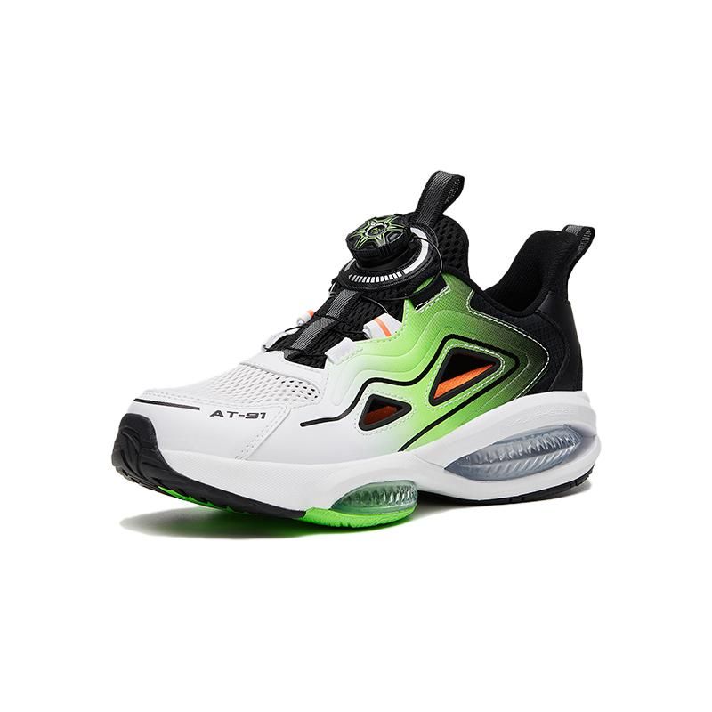 Anta Durable Low-Top Kids Running Shoes Kids Sneaker White Black Green 312226990A-5