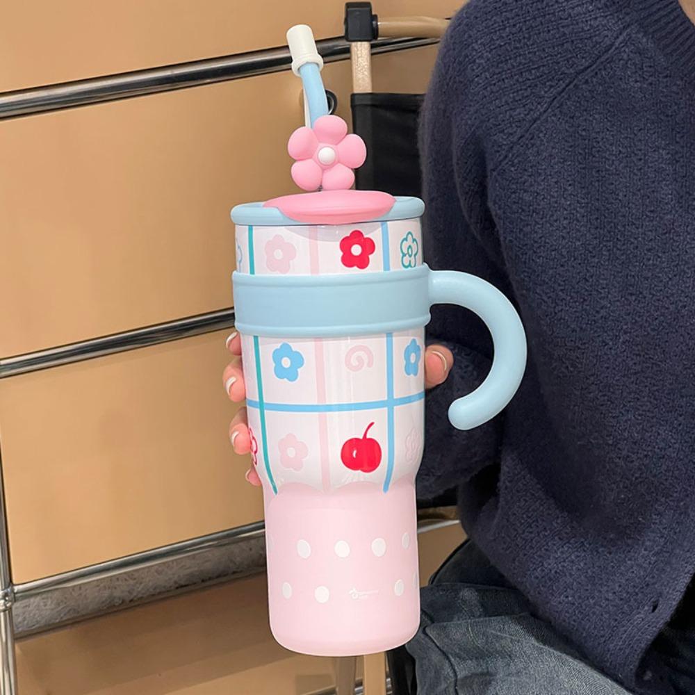 Мультяшная бутылка для воды из нержавеющей стали, студенческий питьевой чайник, модная термокружка