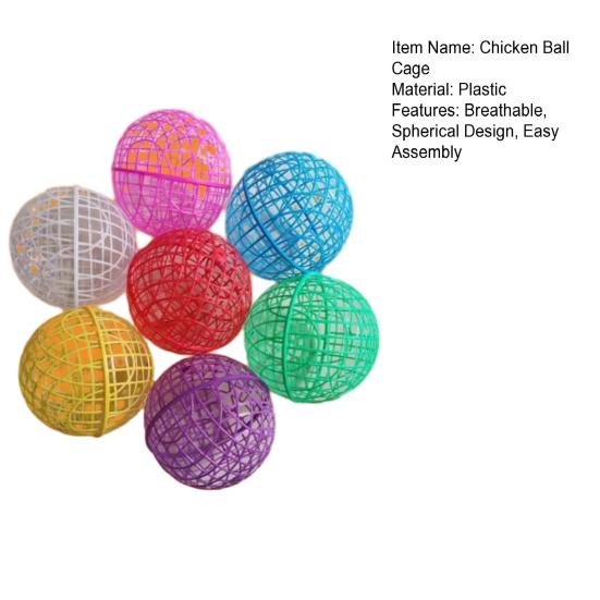 Rolling Chicken Ball Cage Detachable Chicken Ball Plastic Mesh Enclosure Chickens Orb Cage to Free Range for Hamsters Parrots Chicks